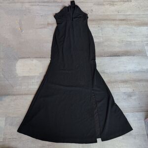 NWT Fashion Nova Halter Mermaid Black Sleeveless Open Back Gown Maxi Dress XL